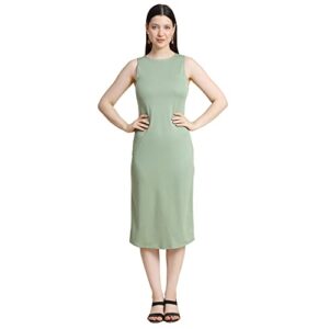 KERI PERRY Women's Lycra Western Dress One Piece(Light Green)