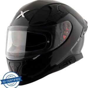 Axor Apex Solid Dual Visor Motorbike Helmet(Black)