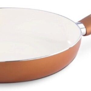 IMPEX Pearl 2450 Ceramic Coated Non-stick Induction Based Aluminium(Coffee Brown) Fry Pan 24 cm diameter 1 L capacity(Aluminium, Non-stick, Induction Bottom)