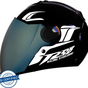Steelbird SBA-2 Moon Dashing Full Face Helmet with Reflective Graphics For Night Riding Motorbike Helmet(Multicolor4)
