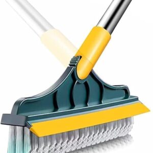 VYOOx 2 in 1 Bathroom Cleaning Brush Wiper Tiles Cleaning Bathroom Brush Floor Scrub Brush with Long Handle 120° Rotate Home Kitchen Bathroom Cleaning Brush (Pack-1)