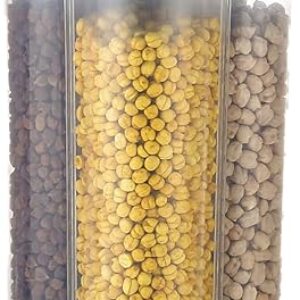 Clazkit Airtight Transparent Plastic Lock Food Storage 4 Section Container Jar for Grocery, Fridge Container Pack of 1, 2500ML - Black