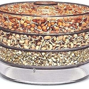 Rylan Sprout Maker with 4 Compartments for Multi Purpose Use - Plastic Grocery Container Sprouted Grains Seeds Dal Channa Chole Ragi Organic Sprouting Jar (500ml,4-Layer)