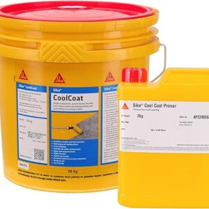Sika CoolCoat Waterproofing coating system Heatreflective coating for roof slabs & terraces 10kg + Sika Waterproofing CoolCoat Primer waterbased primer Use as a seal coat for green construction 2kg
