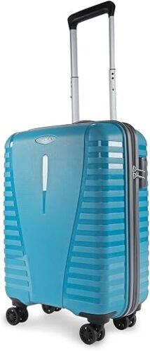 Aristocrat Airpro 55 Cms Small Cabin Polypropylene Hardshellsided 8 Wheels Luggage/Suitcase/4 Wheel Inline Trolley Bag- Coral Teal Blue