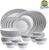 Cello Pack of 27 Opalware Opalware x Amitabh Bachchan Solitaire Series Argento Dinner Set (Grey, Microwave Safe)