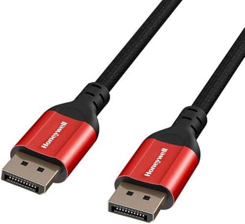 Honeywell Display Port To Display Port 2.0 Cable, 8K@60Hz UHD Resolution, 2 Mtr, 40 GBPS Transmission Speed, Male to Male, Compatible with TV, Laptop, Projector, Monitor etc