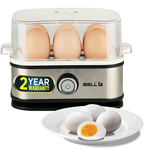 iBELL EG006Y Egg Boiler – 6 Eggs, 210Watt, Stainless Steel Body & Heating Plate, 3 Boiling Modes, Automatic Shutdown Function | Silver