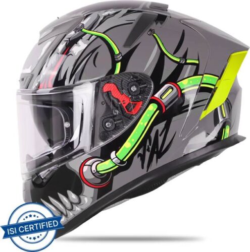 IGNYTE IGN-4 Trever ISI/DOT Certified Full Face Helmet Motorbike Helmet  (Matt Titanium Grey with Anti Fog Clear Visor)