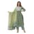JD Finishing Cotton Nayra Cut Kurta Pant with Dupatta Set for Women & Girls Shorts Sleeve Round Neck Printed Straight Kurti Embroidery Work Anarkali Kurti