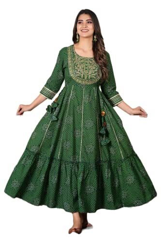 JG JAI GOVINDAM red Cotton Printed Anarkali Kurta and Kurti