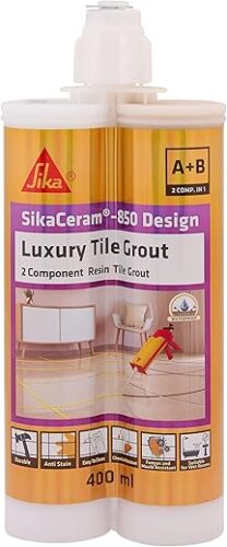 SikaCeram 850 Design, Glitter White, Epoxy floor and wall tile coloured grout for joint 2-15mm inside, 400ml