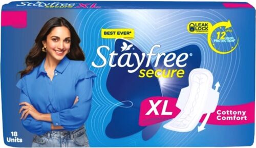 STAYFREE Secure Cottony XL Wings Sanitary Pad (Pack of 18)