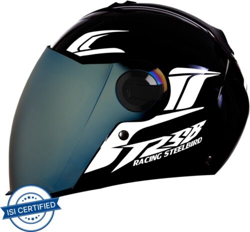 Steelbird SBA-2 Moon Dashing Full Face Helmet with Reflective Graphics For Night Riding Motorbike Helmet