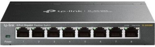TP-Link TL-SG108S 8-Port Desktop Gigabit Ethernet Switch/Hub, Ethernet Splitter, Plug & Play, no Configuration Required, Steel Case Green Ethernet Technology