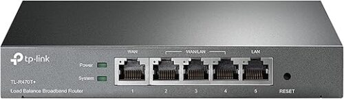 TP-LINK TL-R470T+ Load Balance Broadband Business Router with Up to 4 WAN Ports, PPPoE Server, Advanced QoS and Strong Firewall