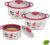 Trueware Floraa Inner Steel Outer Plastic 600 ML, 800 ML & 1100 ML Thermoware Pack of 3 Thermoware Casserole (600 ml, 800 ml, 1100 ml)