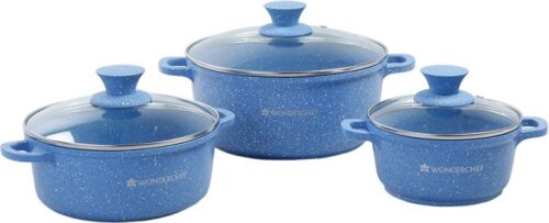 WONDERCHEF Granite Die-Cast Pack of 3 Cook and Serve Casserole Set  (4500 ml, 2300 ml, 1150 ml)
